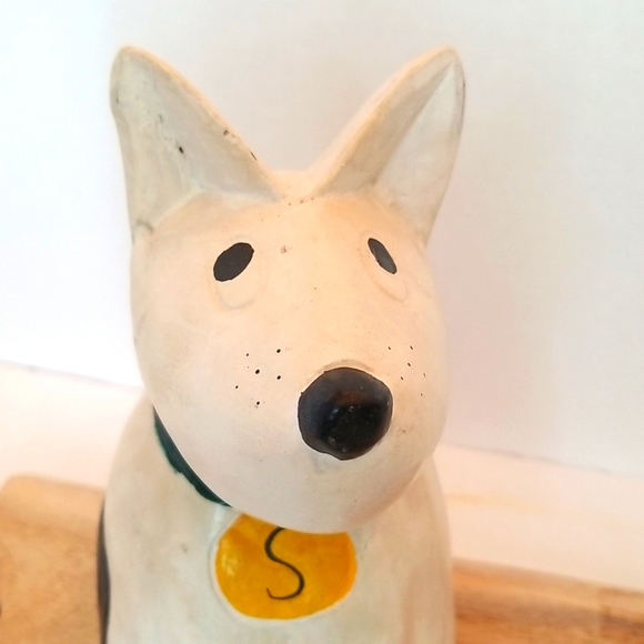 Wooden Carved Handpainted Dog Figure..Door Stopper!! - Picture 3 of 9